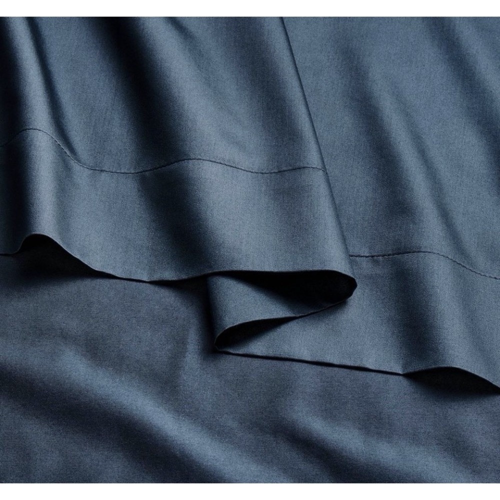 CASALUNA California King 600 Thread Count Sateen Sheet Set - Dark Mineral Blue